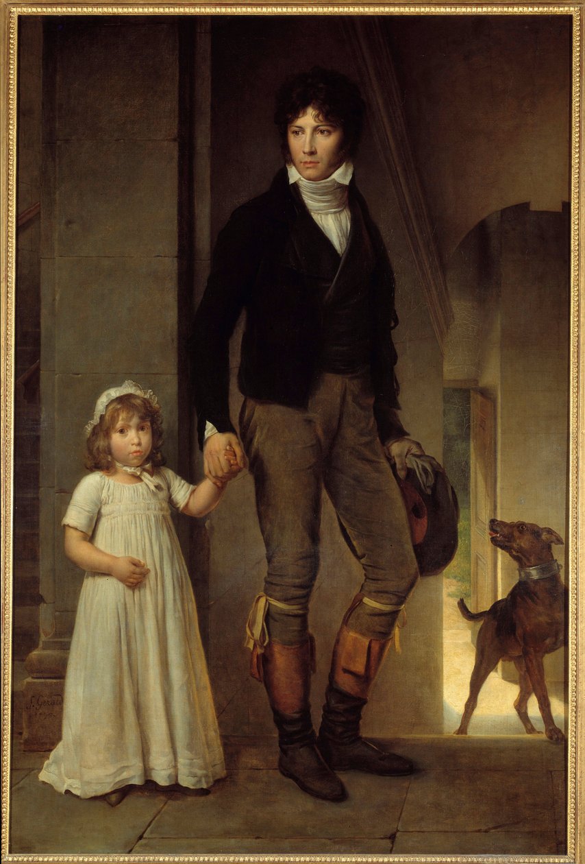 Portrét v nohách malíře Jean Baptiste Isabey (1767-1855) a jeho dcery Obraz Francoise Gerarda (1770-1837) 1795 Sun. 1,94x1,3m od Baron François Pascal Simon Gérard