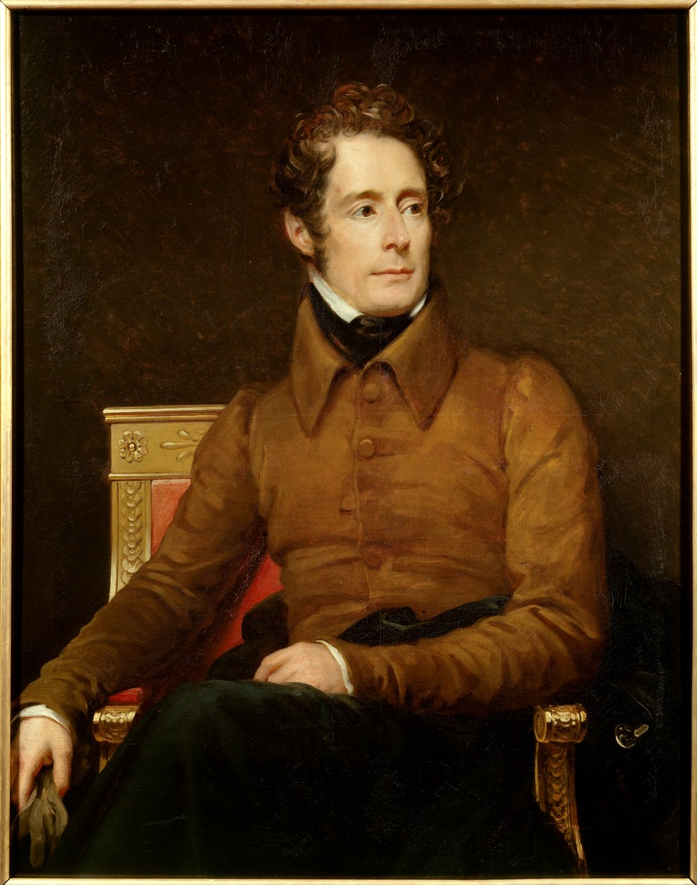 Portrét Alphonse de Lamartine (1790-1869) básník a politik Malba Francoise Gerarda (1770-1837) 1830 Ne. 1,18x0,91 m od Baron François Pascal Simon Gérard