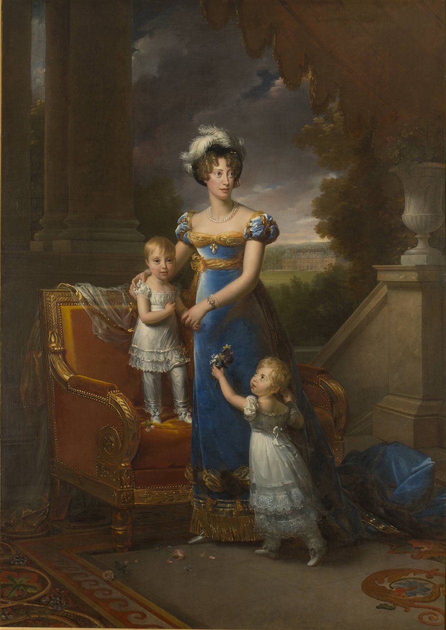 Vévodkyně de Berry s dětmi Louise Marie Thérèse dArtois a Henri dArtois, 1822 od Francois Pascal Simon Gerard