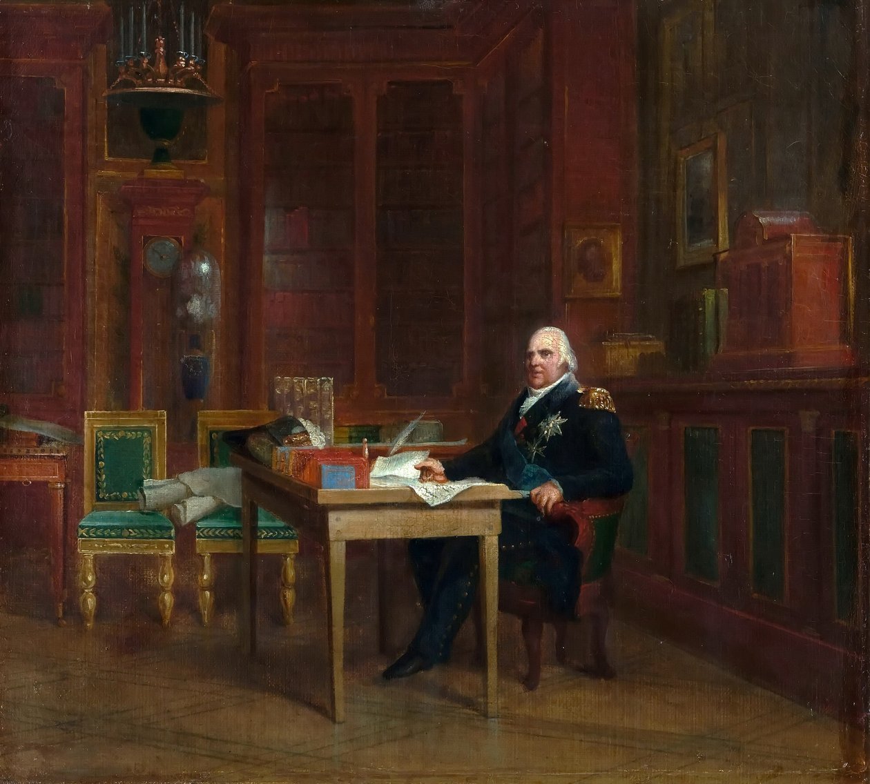 Ludvík XVIII 1755-1824 ve své studii v Tuileries od Francois Pascal Simon Gerard