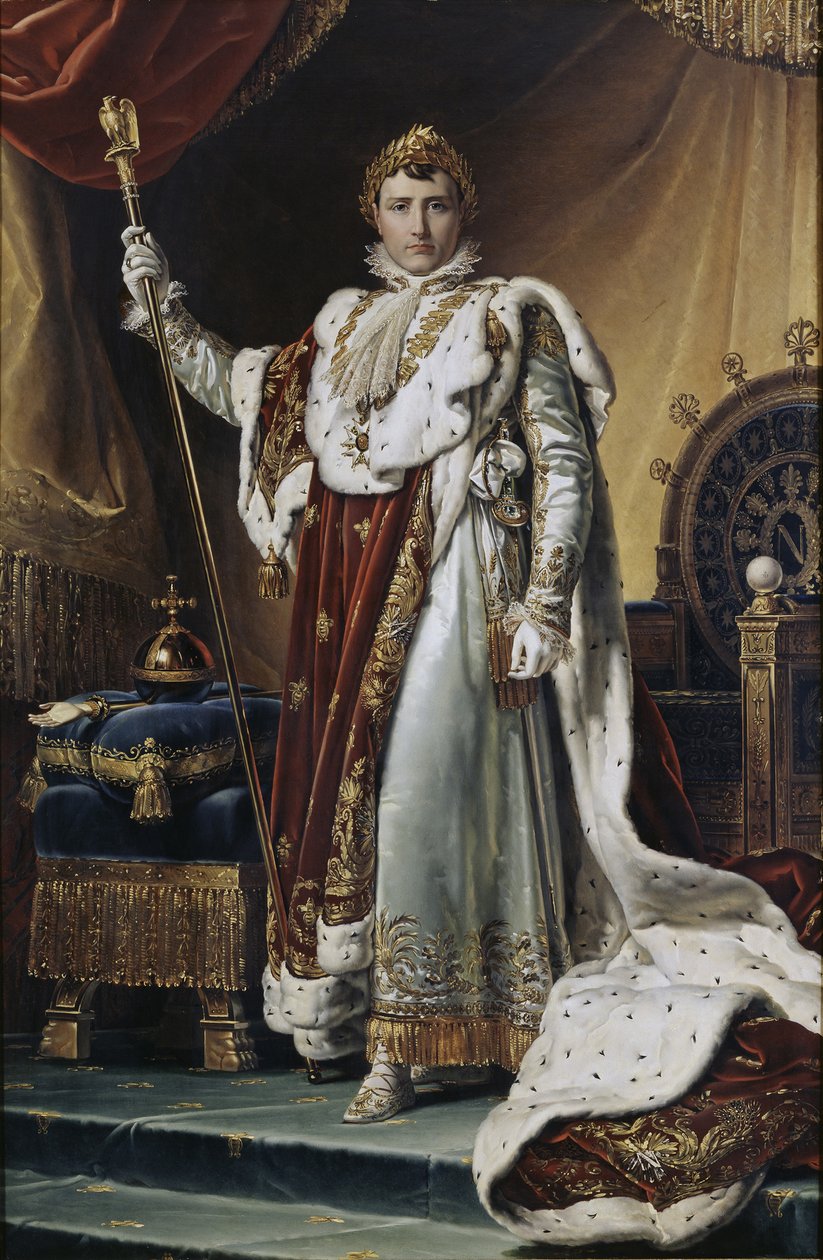 Portrét císaře Napoleona I. Bonaparta 1769-1821 v jeho korunovačním rouchu, cca 1804 od Francois Pascal Simon Gerard