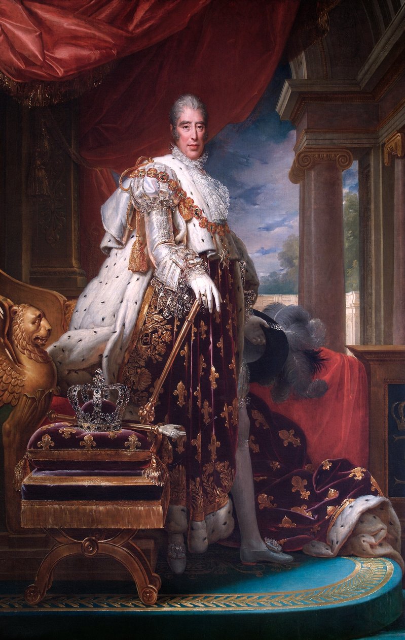 Portrét francouzského krále Karla X. v jeho korunovačním rouchu, c1824. od Francois Pascal Simon Gerard