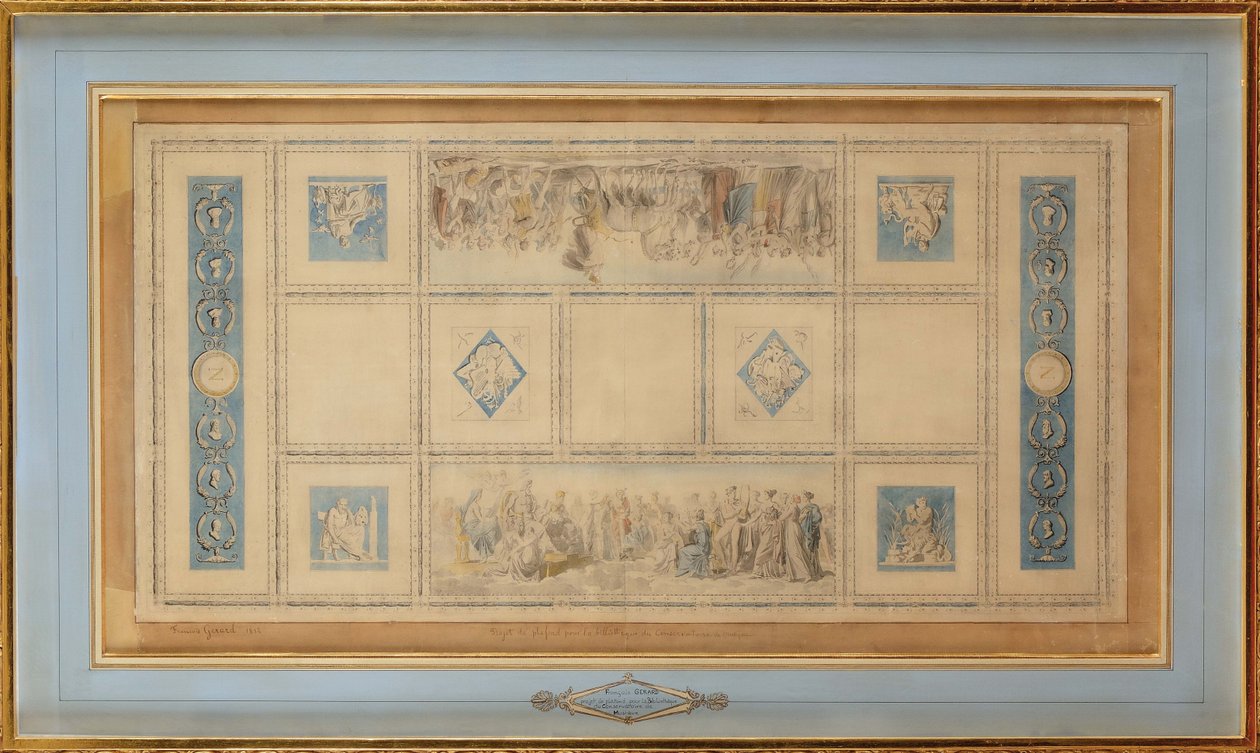 Studie pro malovaný strop knihovny v konzervatoři, 1812 od Francois Pascal Simon Gerard