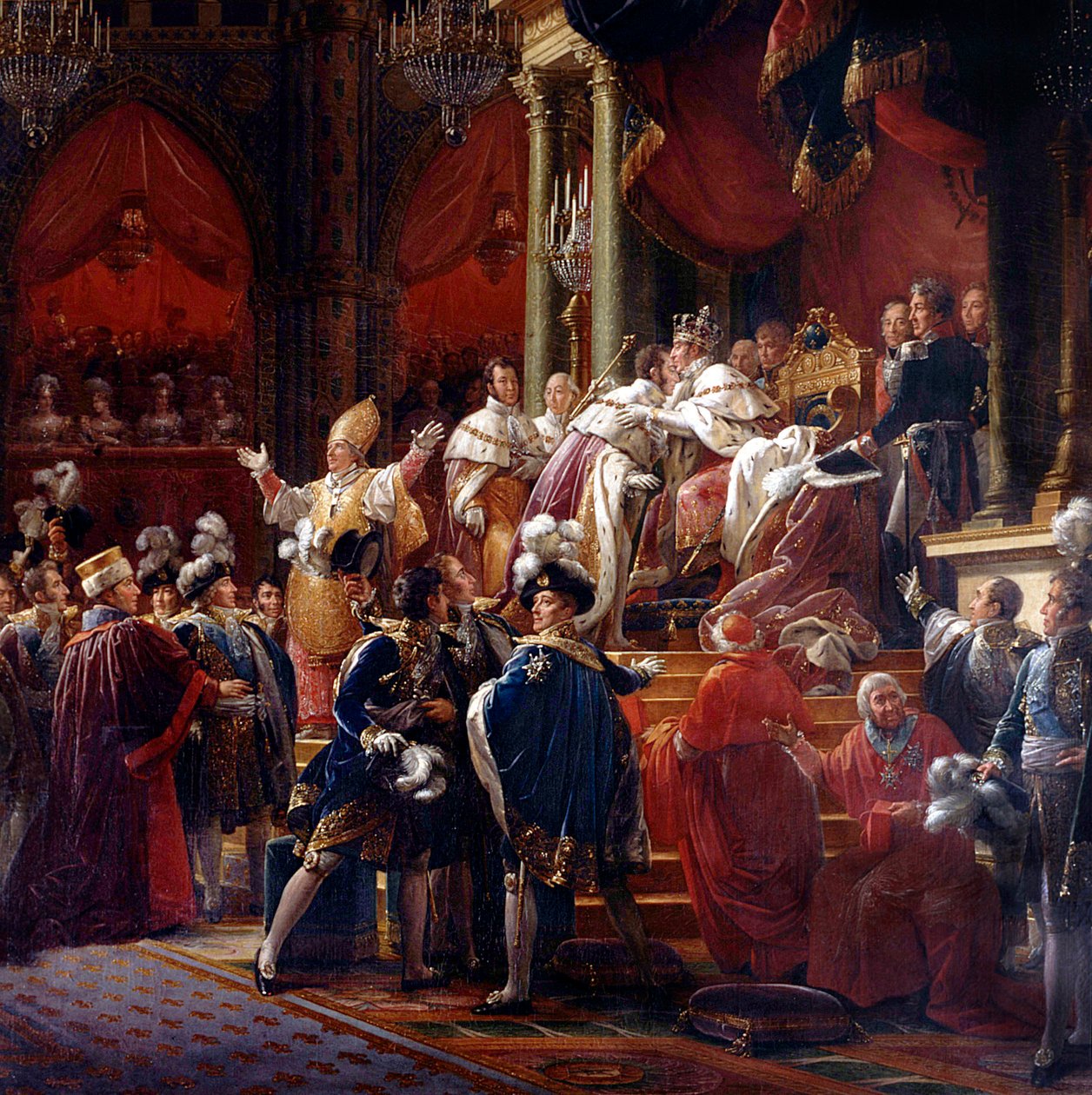 Korunovace krále Karla X., 29. května 1825 v katedrále v Remeši, kolem roku 1827 (detail) od Francois Pascal Simon Gerard