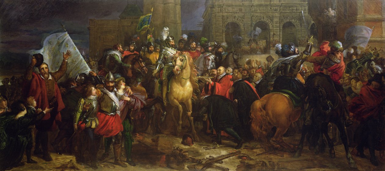 Vstup Henriho IV do Paříže dne 22. března 1594, kolem roku 1816 od Francois Pascal Simon Gerard