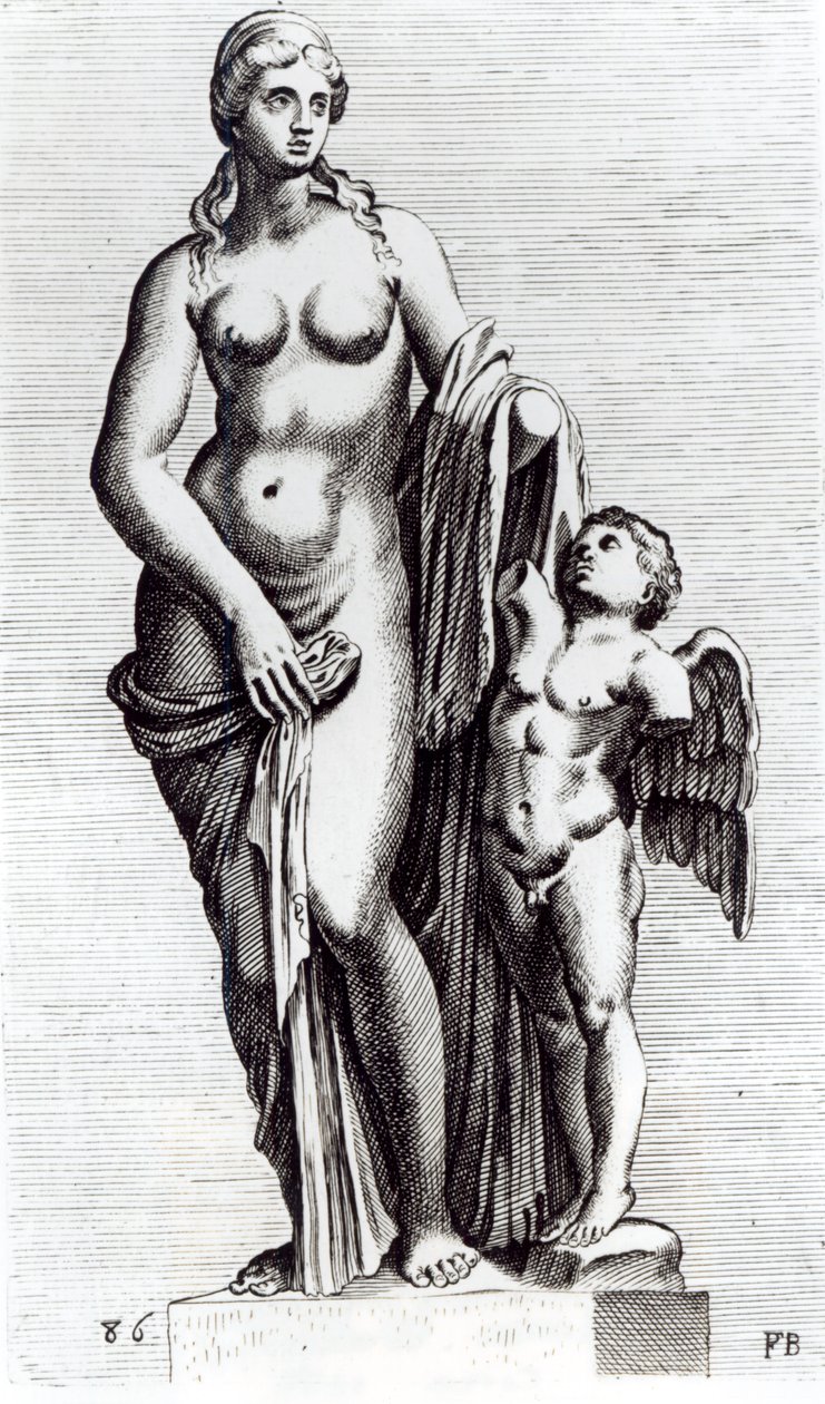 Nebeská Venuše, cca 1653 (lept) (černobílá fotografie) od Francois Perrier
