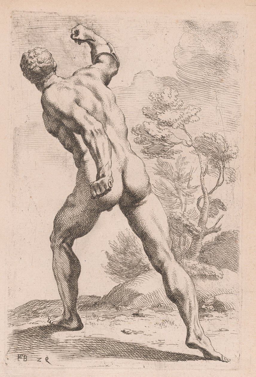 Gladiátor Borghese, pohled zezadu [deska 29] od Francois Perrier