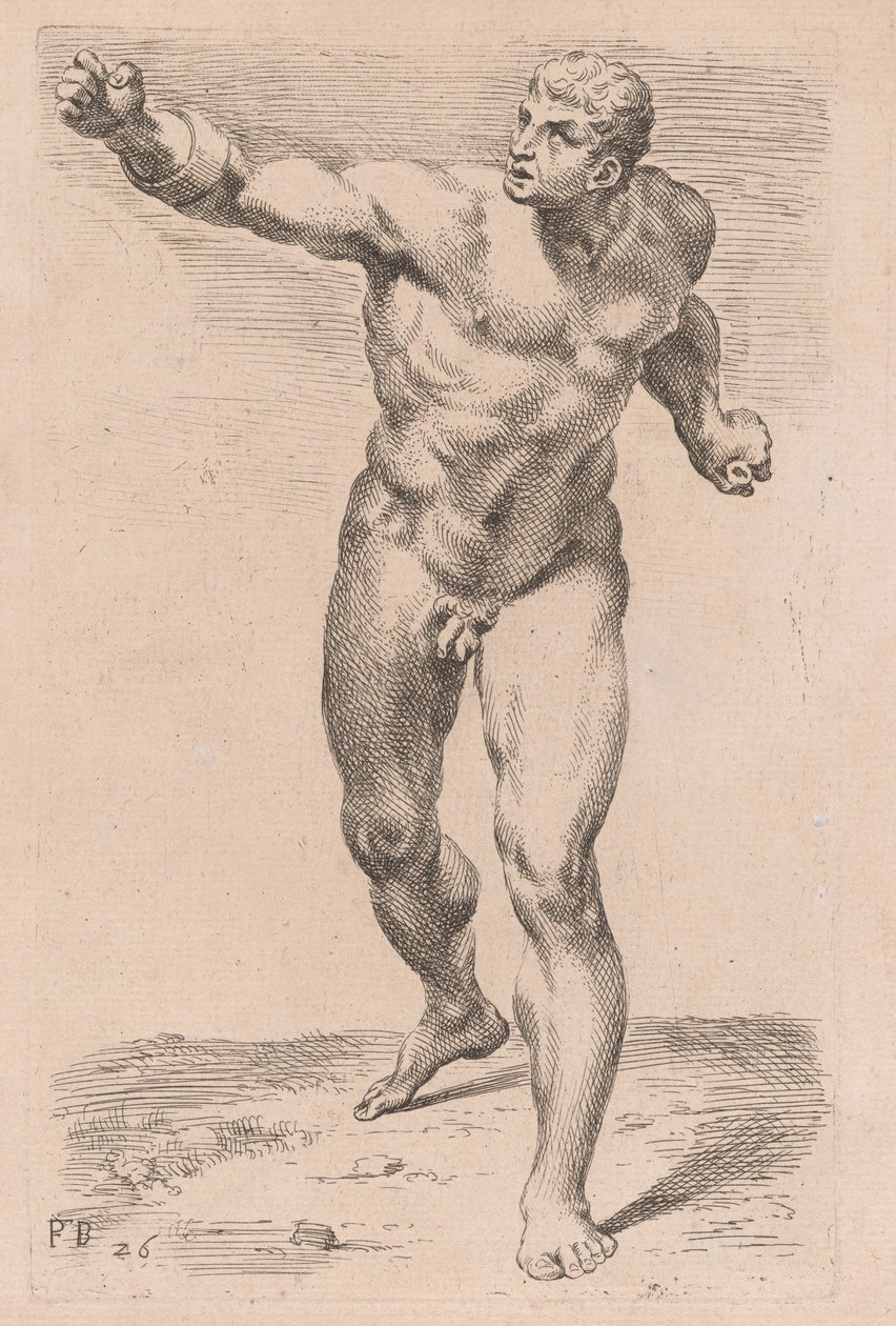 Gladiátor Borghese, pohled zepředu [deska 26] od Francois Perrier