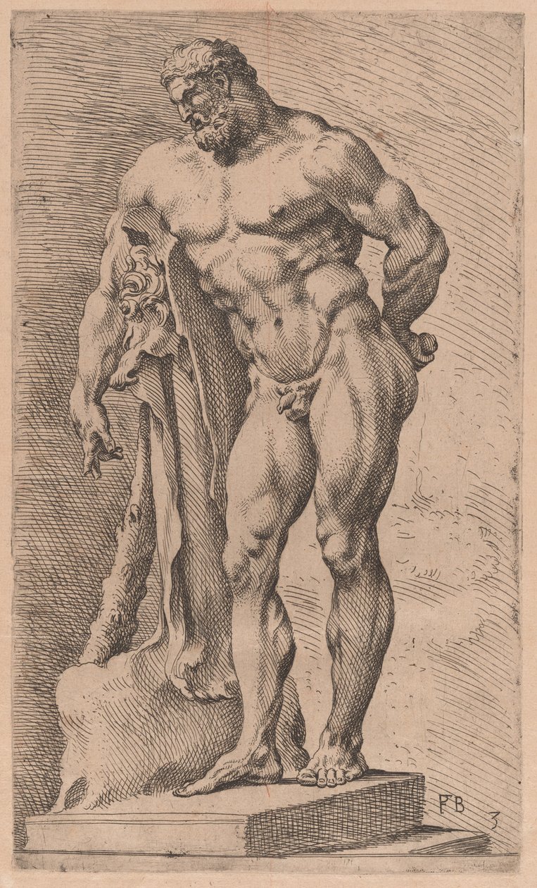 Farnese Hercules, pohled ze tří čtvrtin otočený doleva [deska 3] od Francois Perrier
