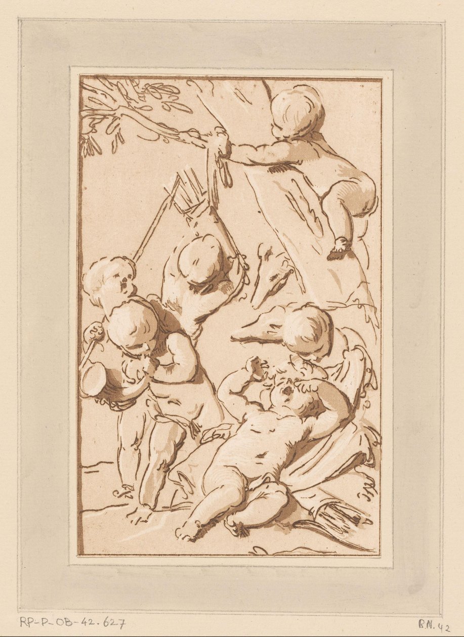 Amors v klidu po lovu od Francois Philippe Charpentier