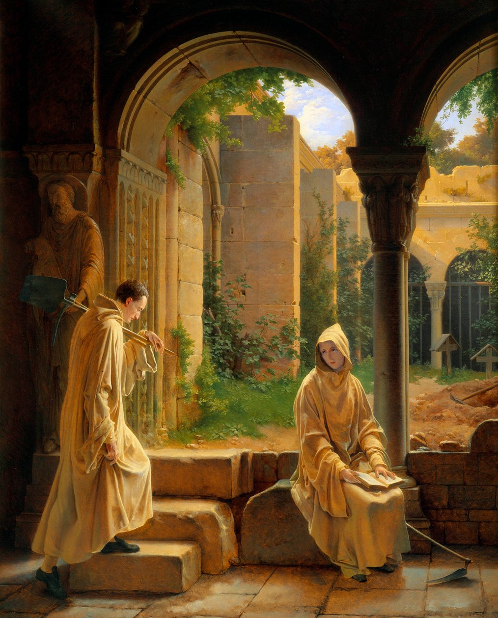 Mniši v ambitu. Obraz Francoise Richarda Fleuryho (1777-1852) od Francois Richard Fleury