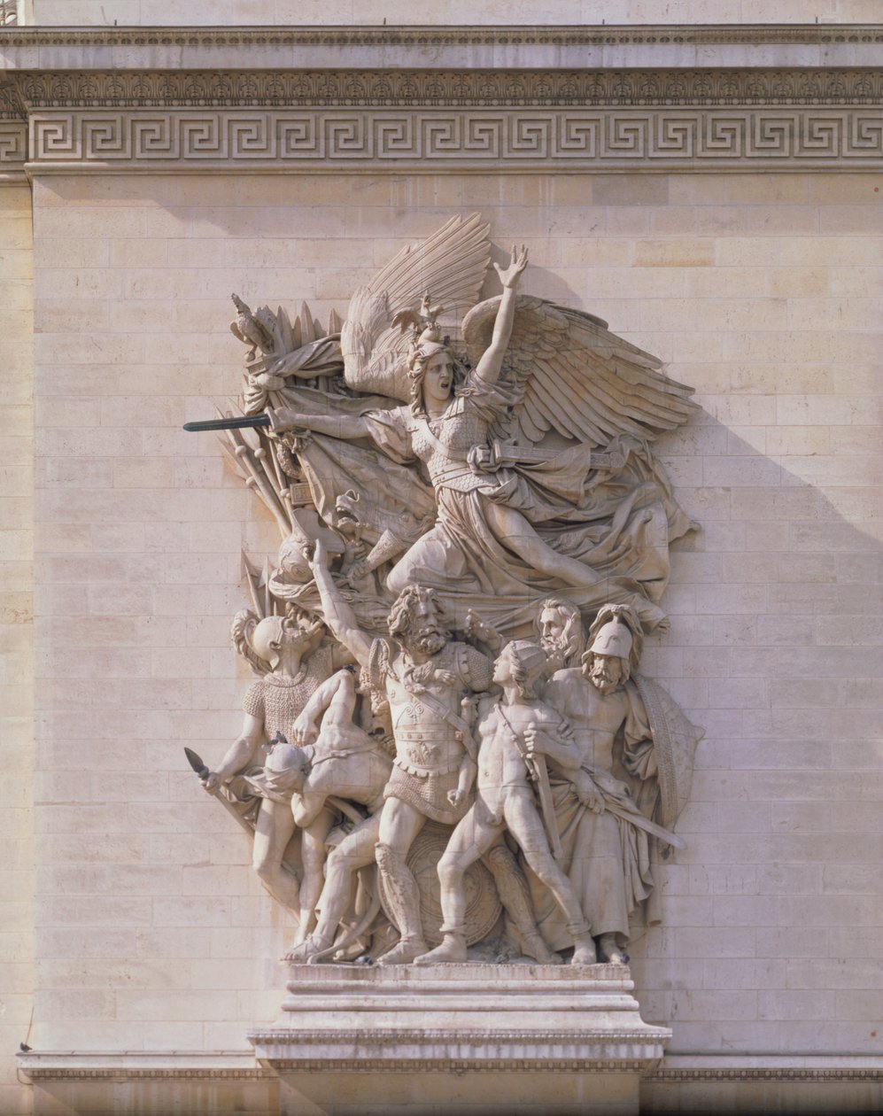 Odchod dobrovolníků v roce 1792 nebo Marseillaise, 1833-36 detail kamene z 92543 od Francois Rude