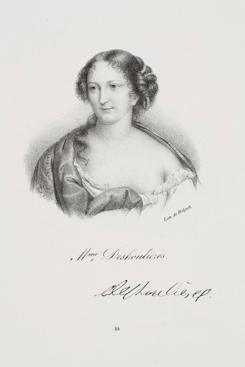 Portrét spisovatelky Antoinette Des Houlières od Francois Seraphin Delpech