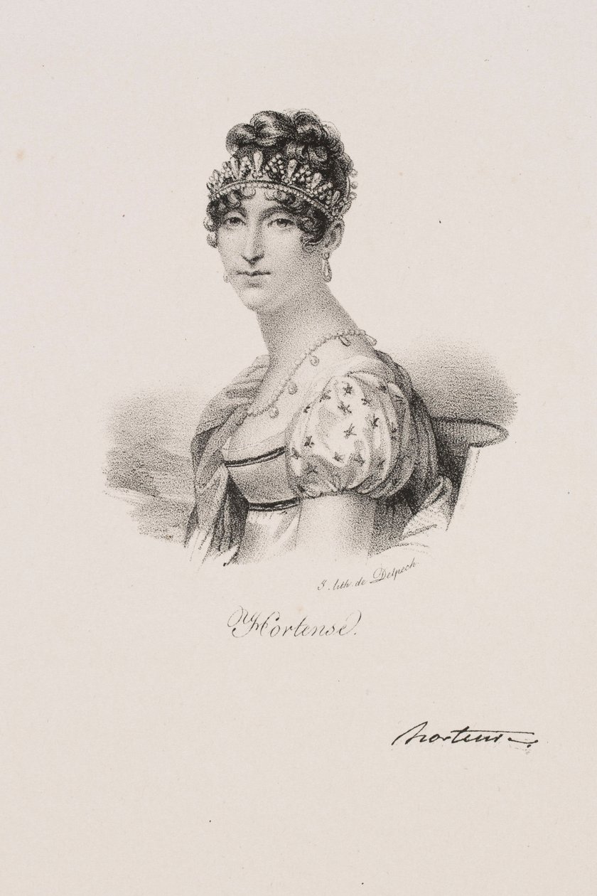 Portrét královny Hortense Eugénie Cécile de Beauharnais od Francois Seraphin Delpech