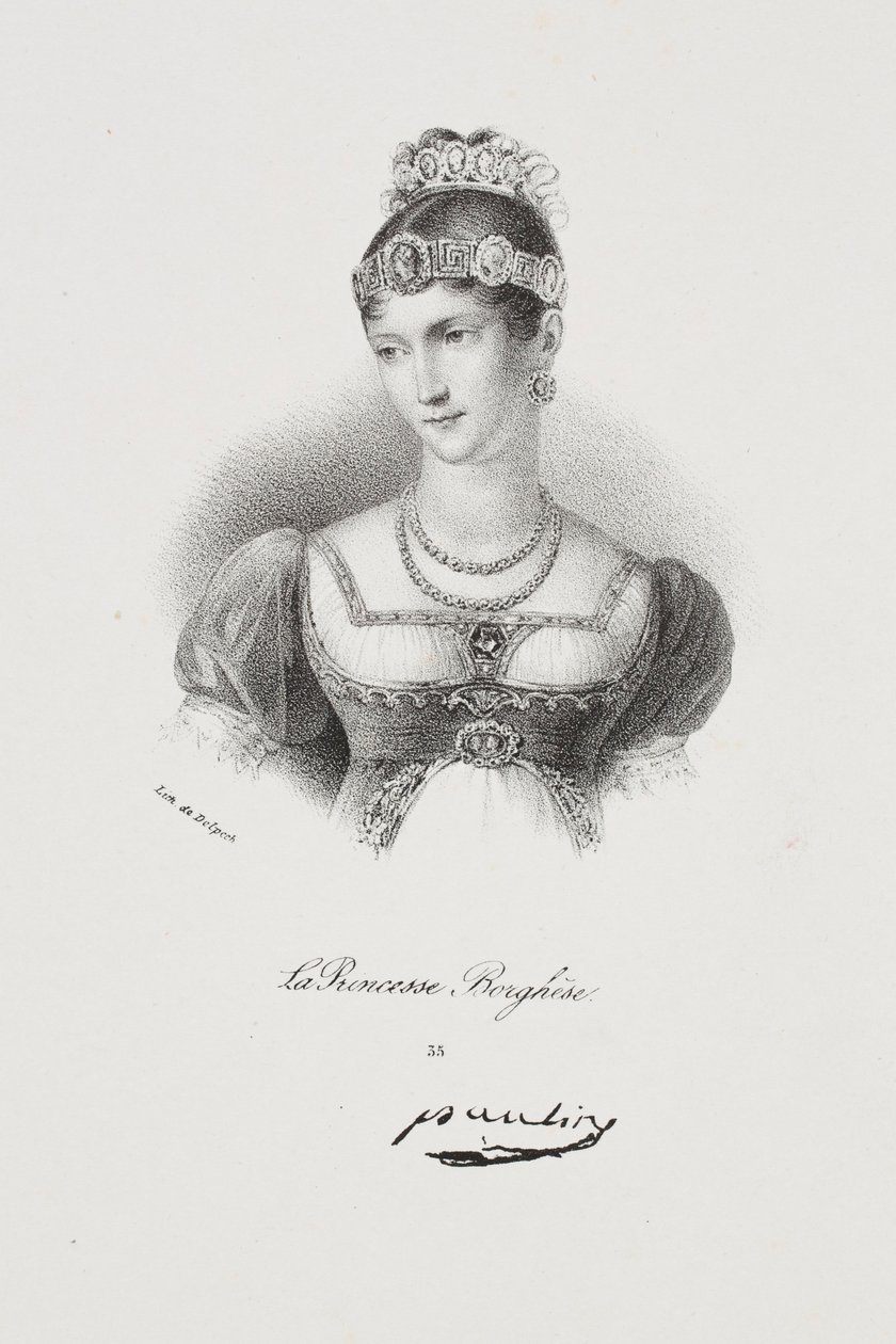 Portrét princezny Pauline Borghese (Marie Paulette Bonaparte) od Francois Seraphin Delpech