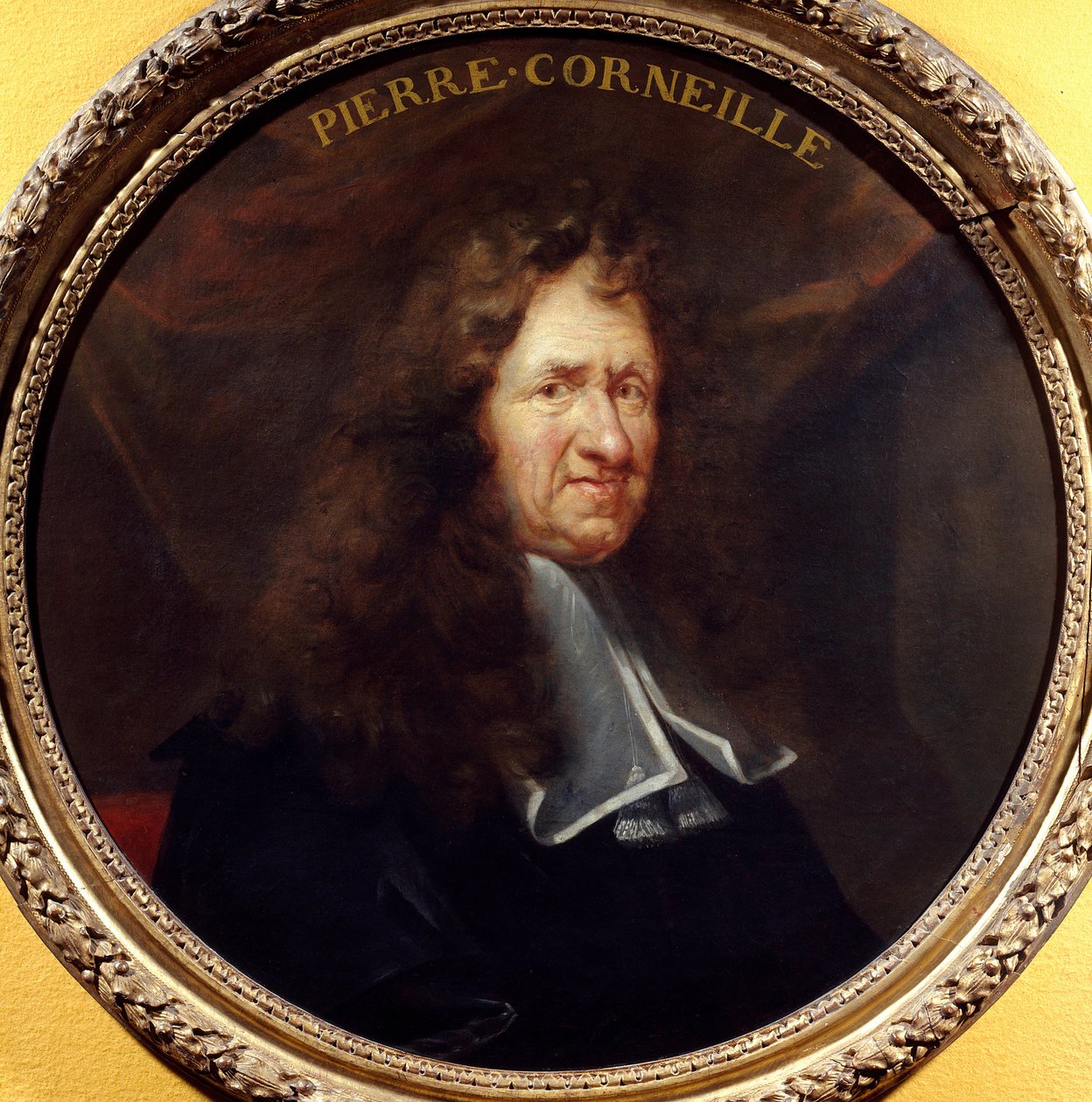 Portrét Pierre Corneille (1606-1684) dramatický básník Malba Francoise Sicre (1640-1705) 17. stol. Průměr 0,760 m. Paříž. Muzeum karnevalu od Francois Sicre