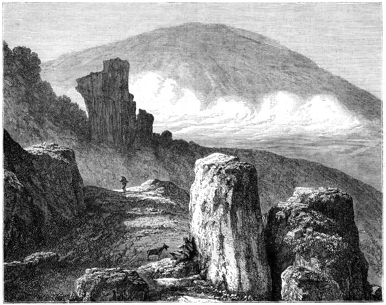 Brocken, nebo Blocksberg, pohoří Harz, Německo, 19. století od Francois Stroobant