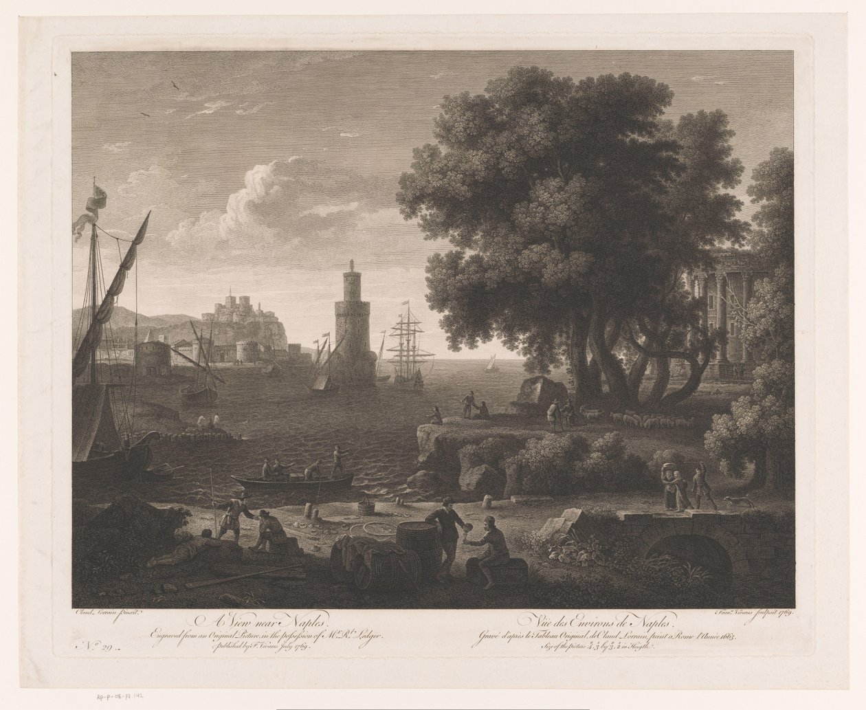 Pohled na pobřeží nedaleko Neapole Pohled na Neapol / Vüe des Environs de Naples (název na objektu) od Francois Vivares
