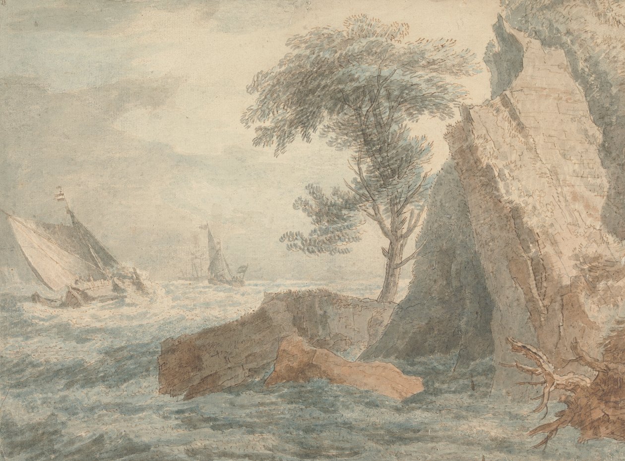 Lodě u Rocky Shore od Francois Vivares