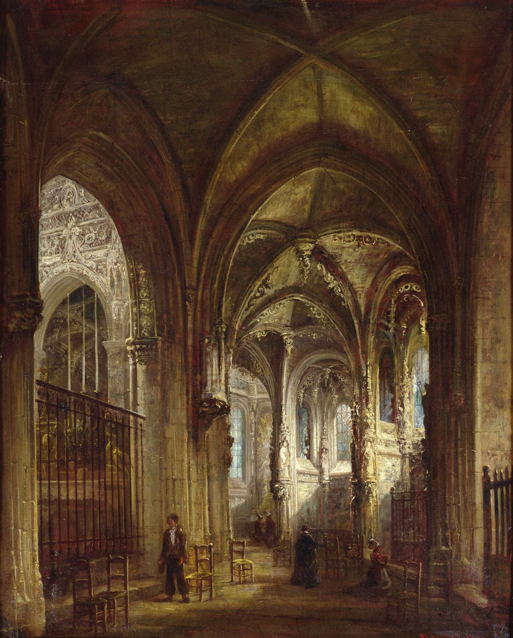 Interiér kostela St. Pierre, Caen, 1861 od Francois d