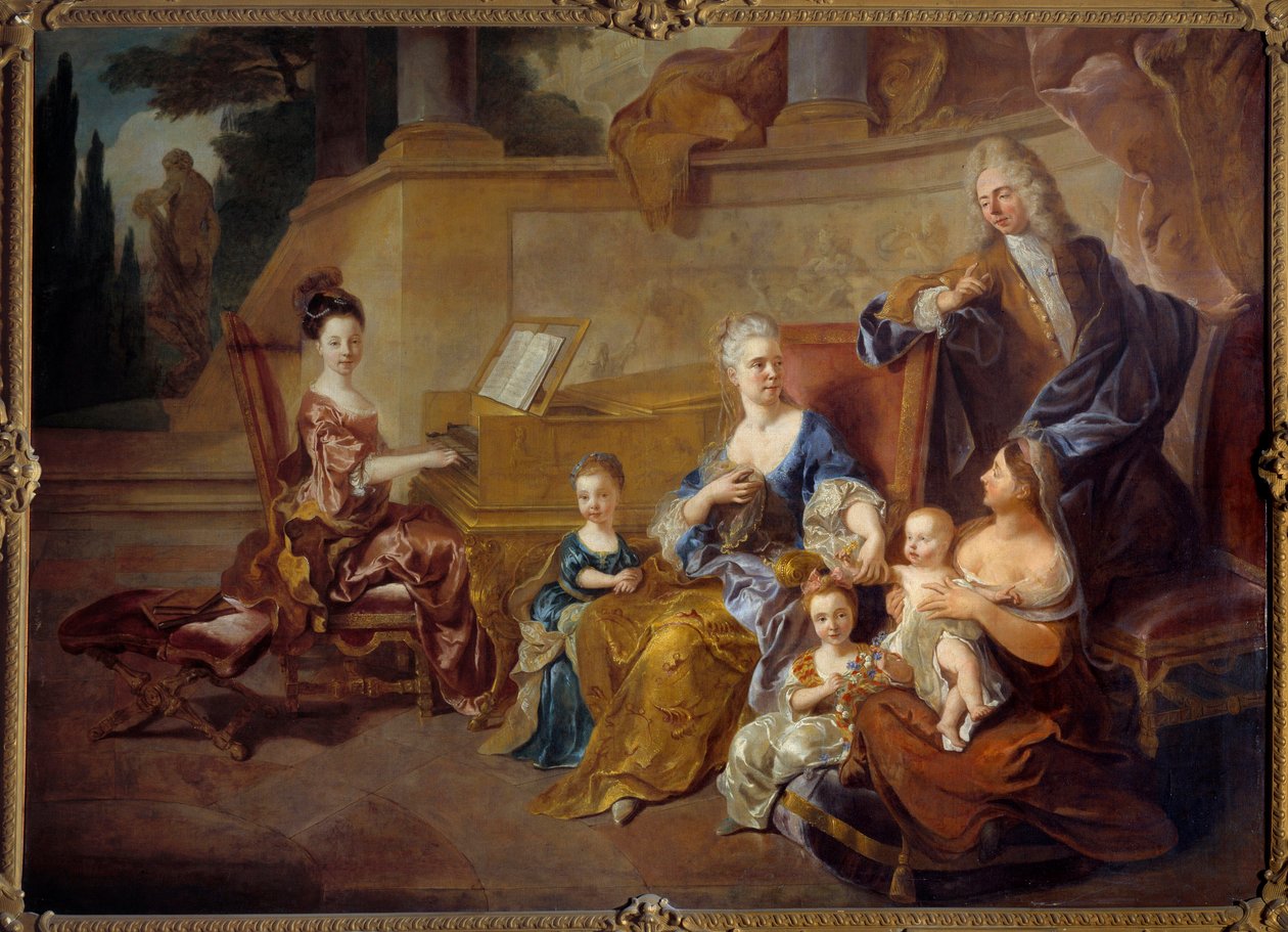 Franquevillova rodina. Obraz Francoise De Troye (1645 - 1730) od Francois de Troy