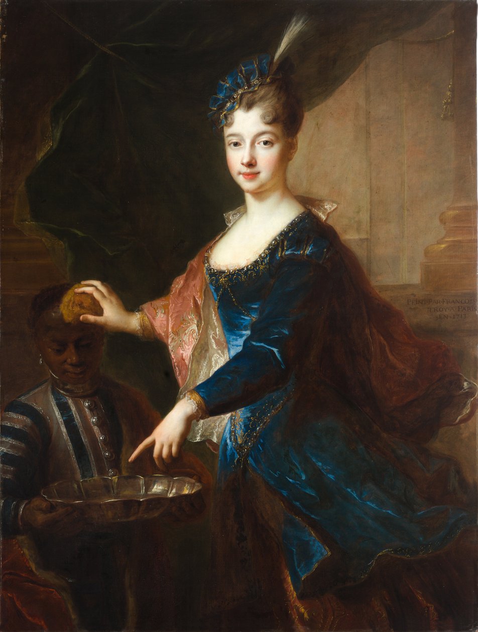 Dáma s tmavovlasou stránkou od Francois de Troy