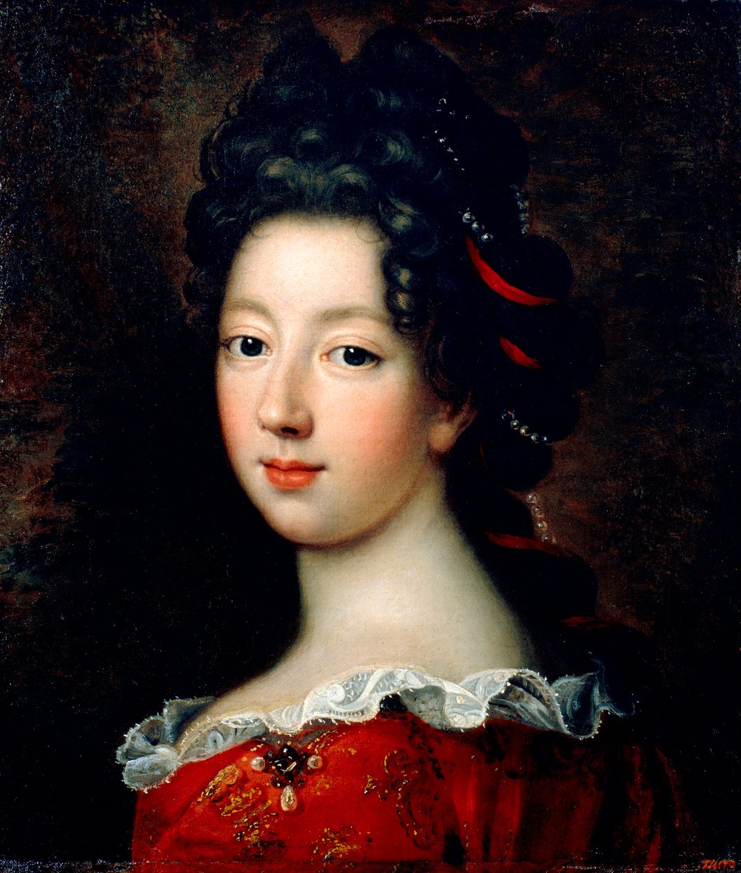 Louise Francoise de Bourbon, Mademoiselle de Nantes (1673-1743) - Troy, Francois, de (1645-1730) - cca 1690 - Olej na plátně - 47,5x40,5 - Museu Nacional d