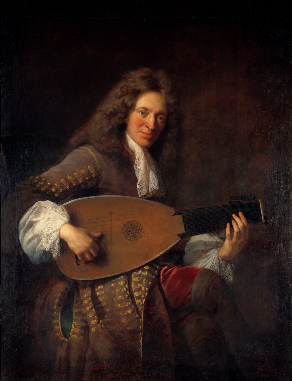 Portrét Charlese Moutona (1626-1710) luthista Malba Francoise de Troy (1645-1730) 1690 Ne. 1,38x1,06 m od Francois de Troy