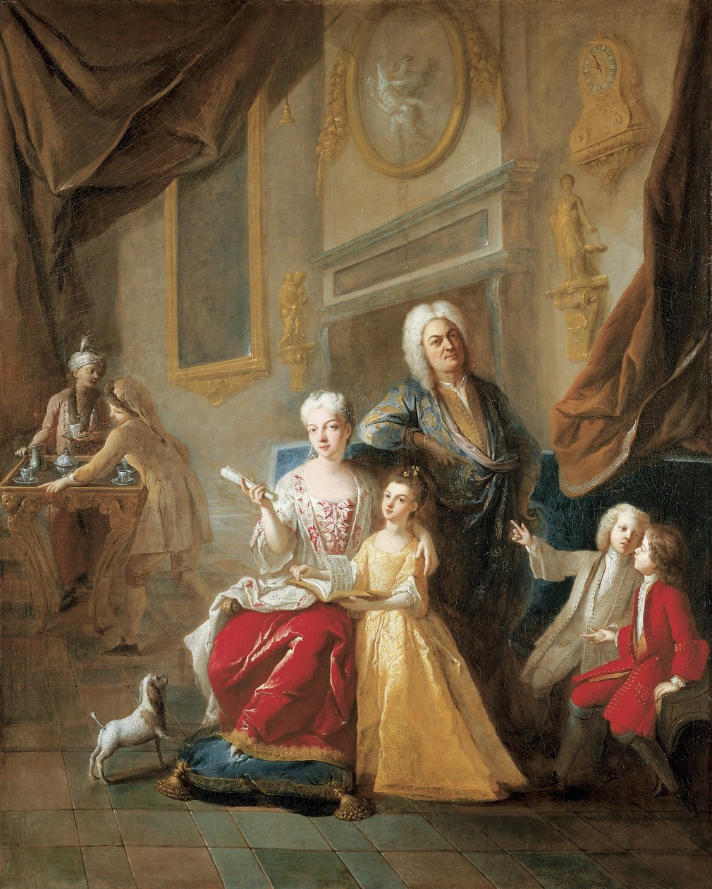 Portrét rodiny v interiéru od Jean François de Troy