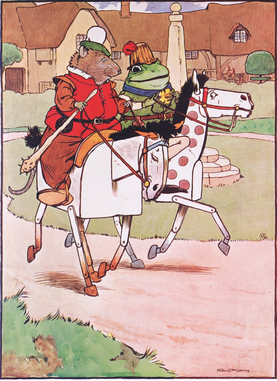 Modlete se, pane Krysa, ať půjdete se mnou, ilustrace z „Žába by šlapal“ od Charlese H. Bennetta, 1916 od Frank Adams