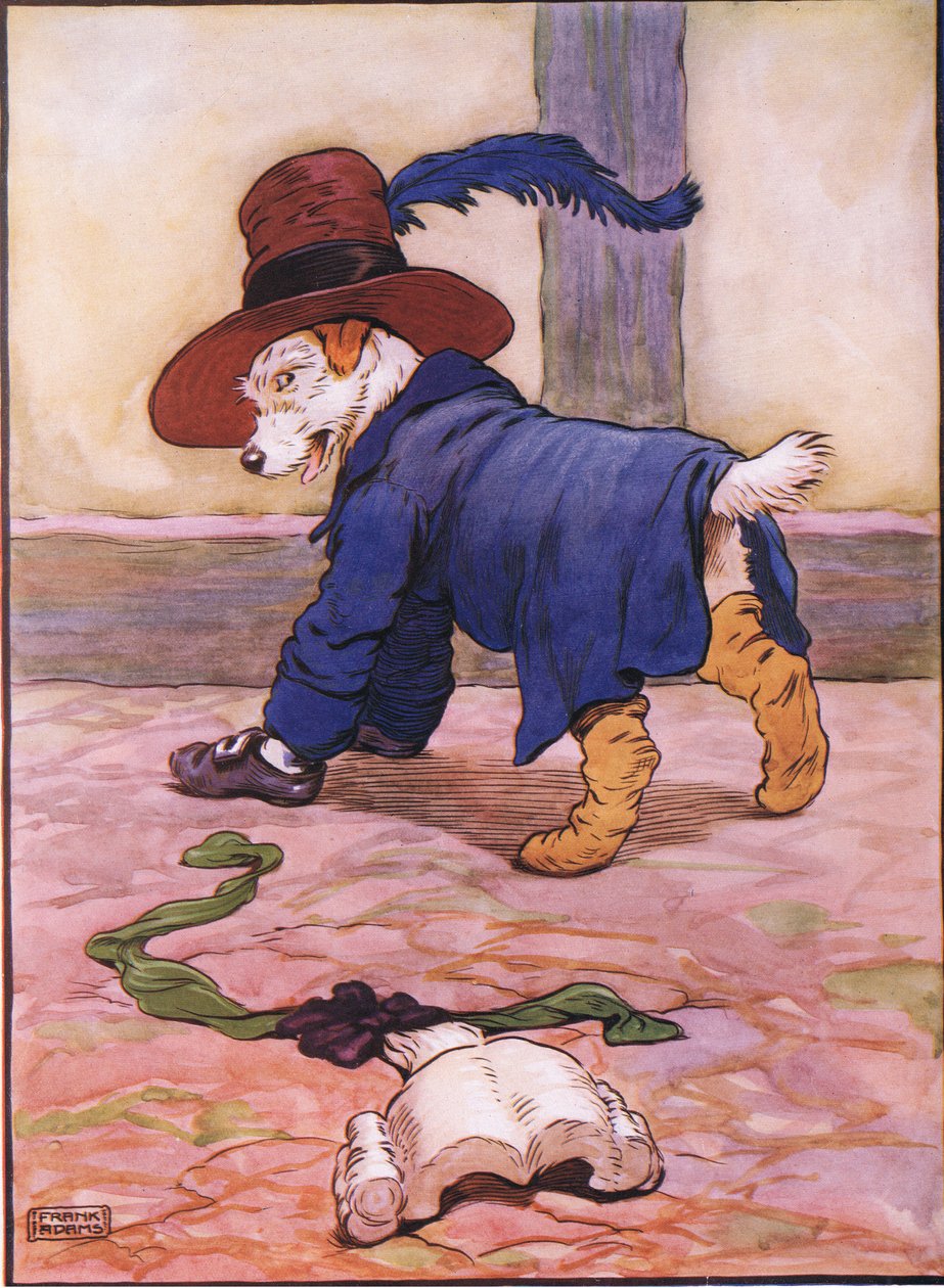 Šla do punčochářství, aby mu koupila hadice, a když přišla, byl oblečený do svých šatů, 30. léta 20. století. od Frank Adams