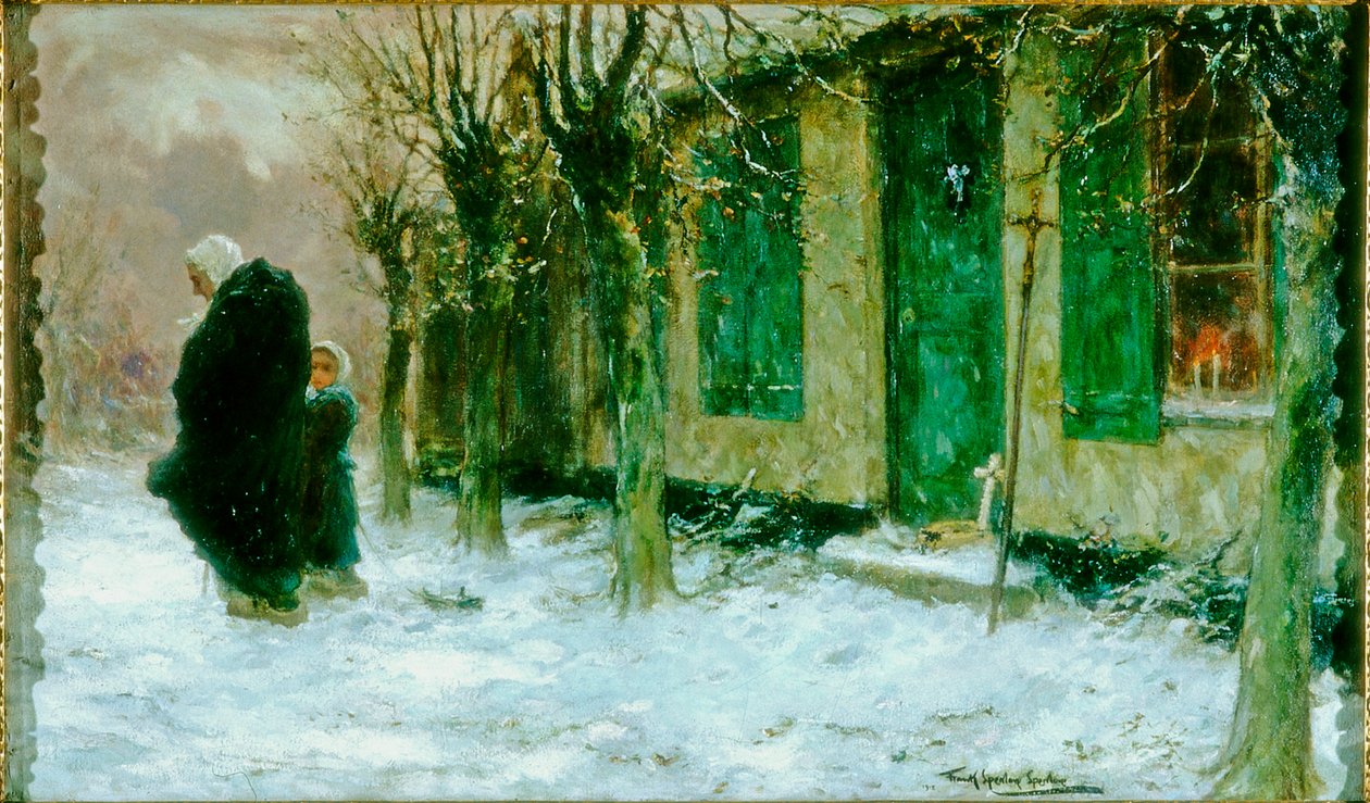 Zelené okenice, Viaticum, Belgie, 1918 od Frank Spenlove Spenlove