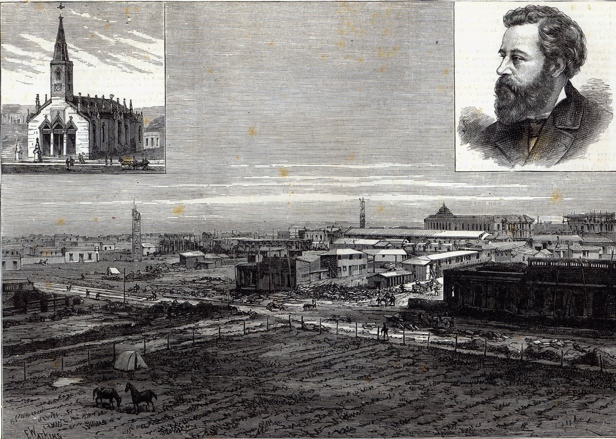 Nové město La Plata, Buenos Ayres, hlavní město Argentinské republiky, z The Illustrated London News, 23. srpna 1884 od Frank Watkins