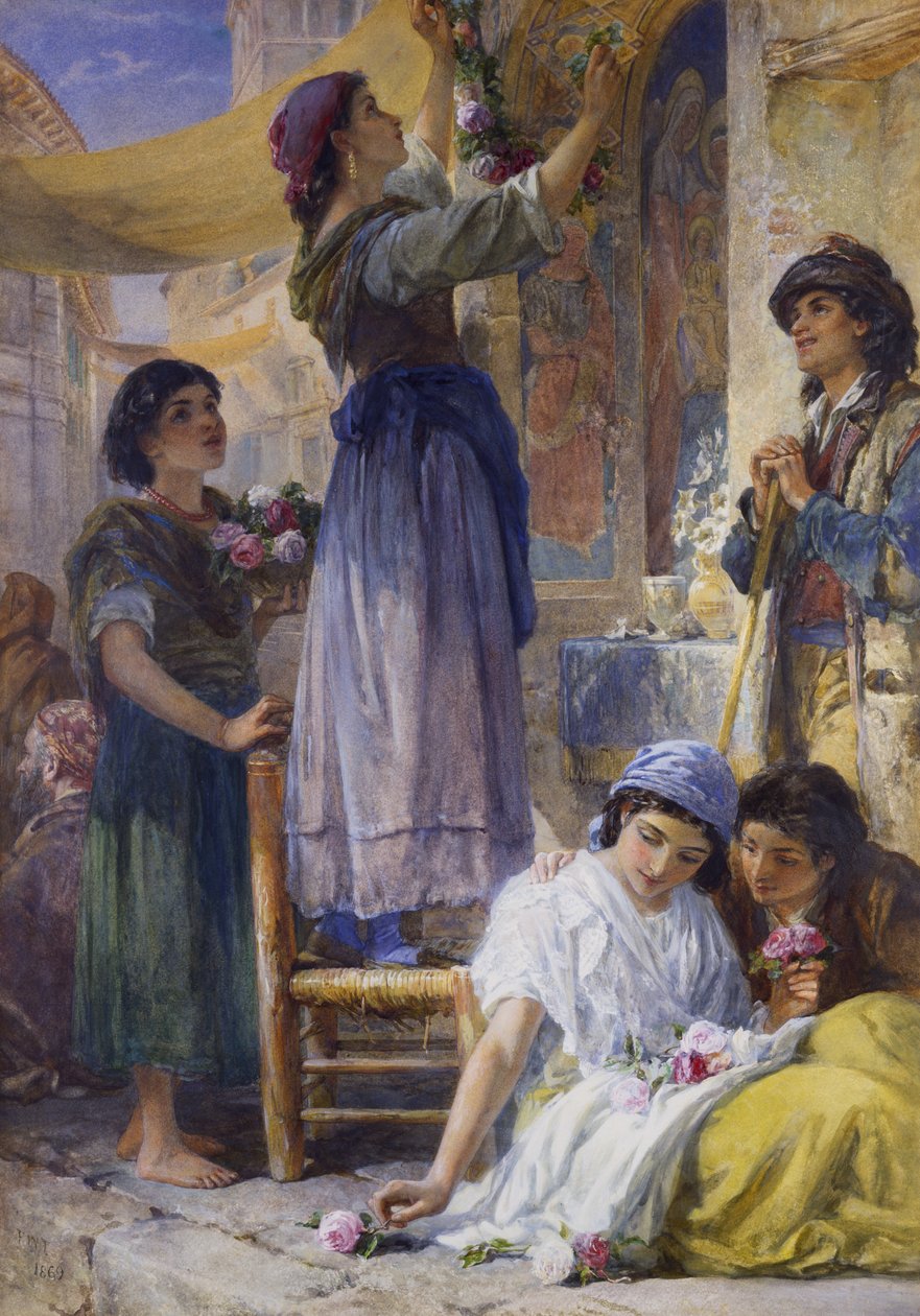 Příprava na festival, 1869 od Frank William Warwick Topham