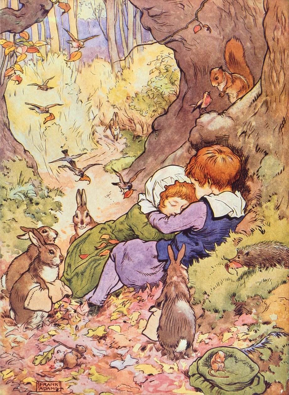 Babes in the Wood from My Nursery Story Book, pub. od Blackie & Son (knižní ilustrace) od Frank Adams