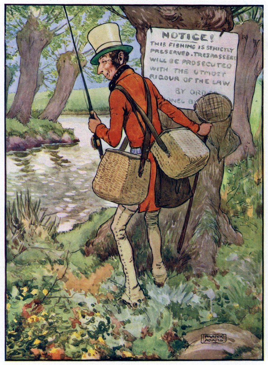 Tři veselí rybáři (barevná litografie) od Frank Adams