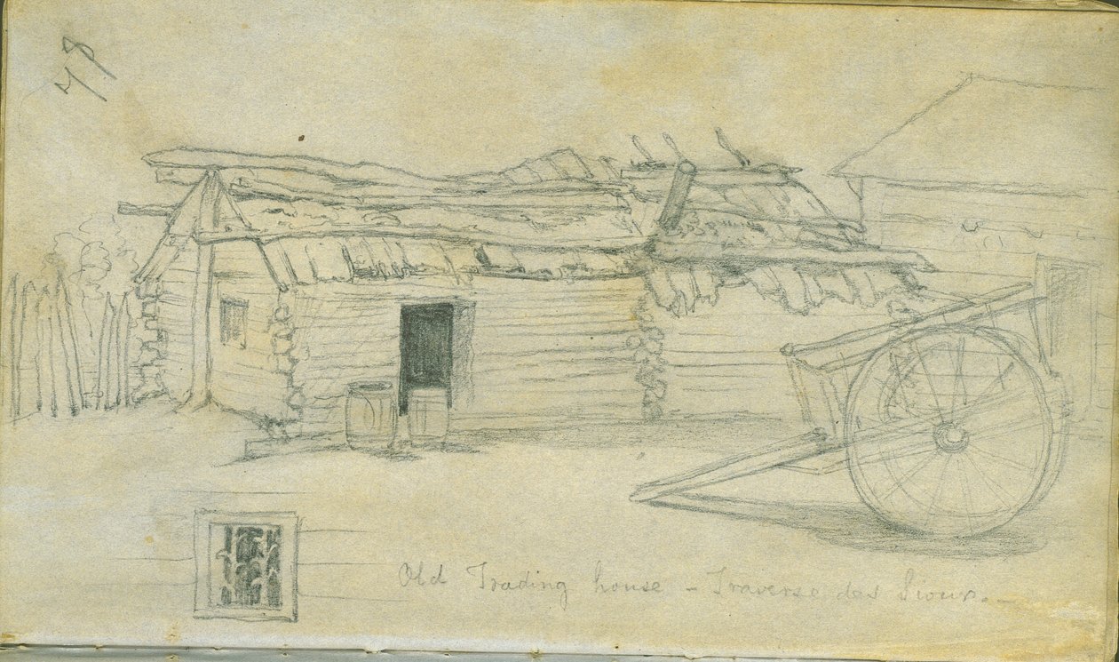 Old Trading House, Traverse des Sioux, 1851 od Frank Blackwell Mayer