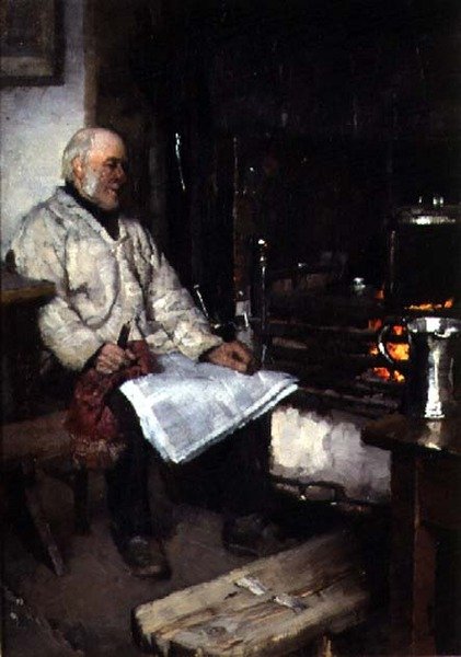 Zima (olej na plátně) od Frank Bramley