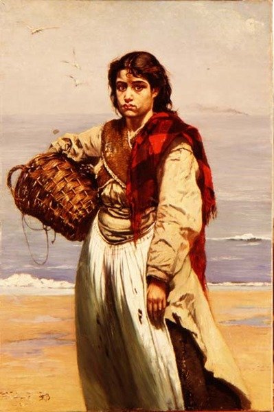 Irská Fishergirl od Frank Buchser