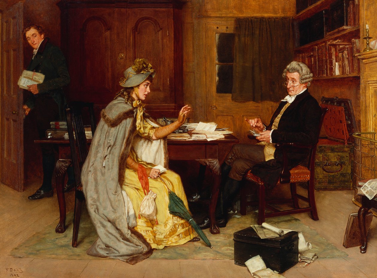 Consulting her Lawyer, 1892 od Frank Dadd