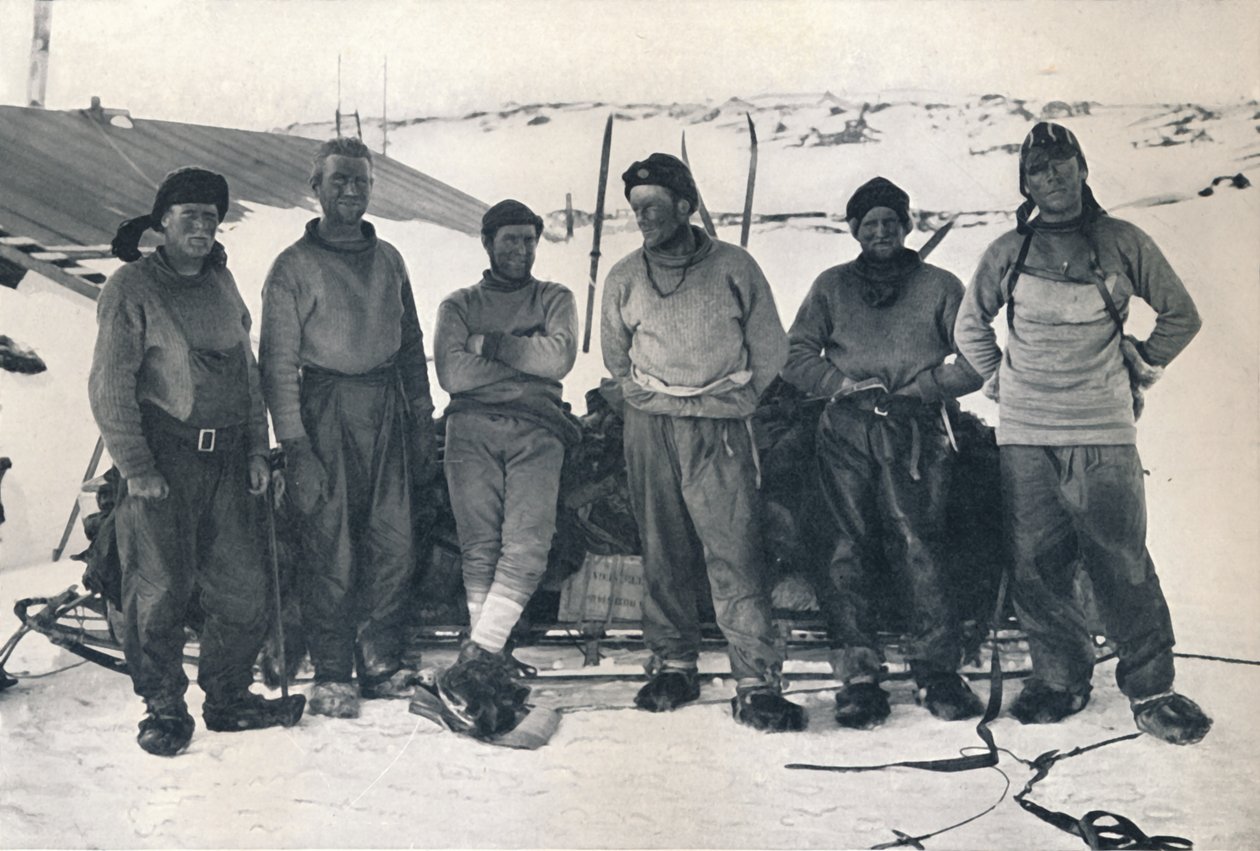 poručík Campbells Party při jejich návratu na Cape Evans, 7. listopadu 1912, 1913 od Frank Debenham