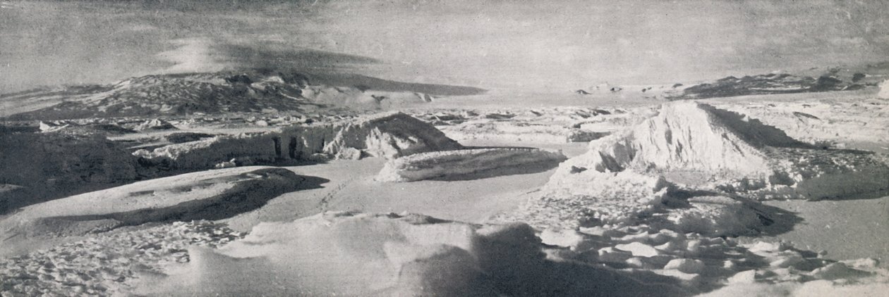 Dolní ledovec Koettlitz, ukazující účinek tání vody, c1911, 1913 od Frank Debenham