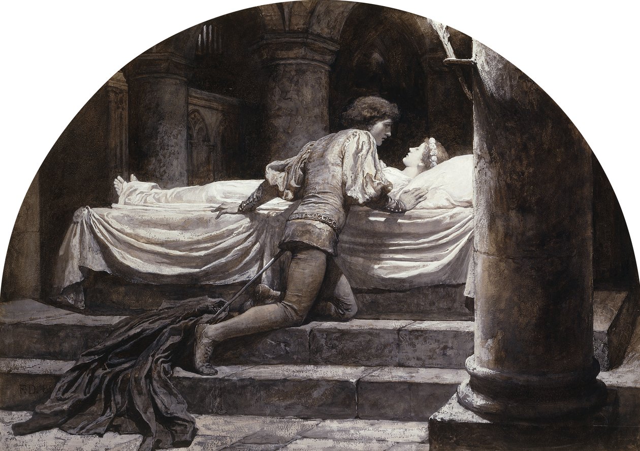 Scény z Romeo a Julie: Hrob od Frank Dicksee