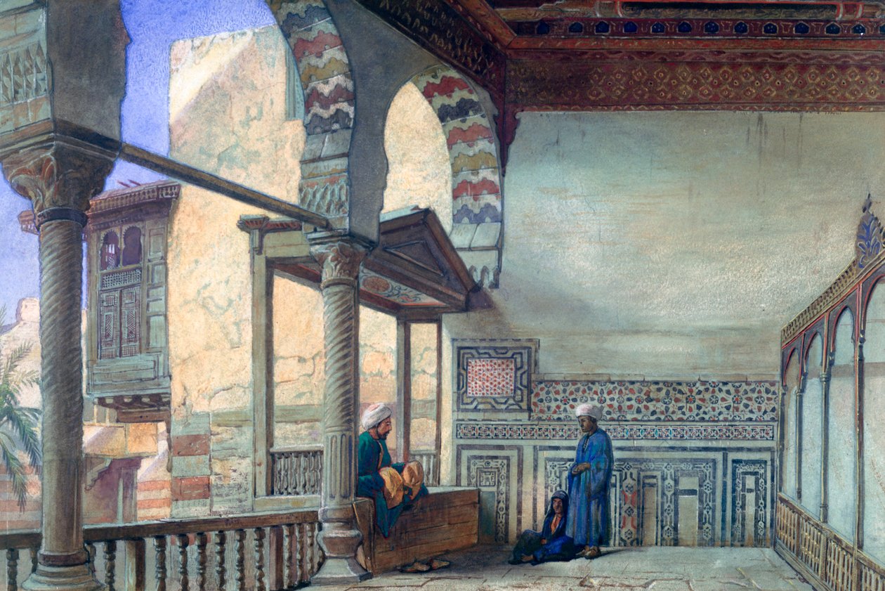 Lodžie, letní recepce, Memlook Radnau Beys House, Káhira, 1870 od Frank Dillon