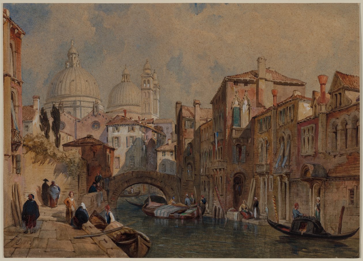Pohled na Benátky: Dóm Santa Maria della Salute, 1853. od Frank Dillon