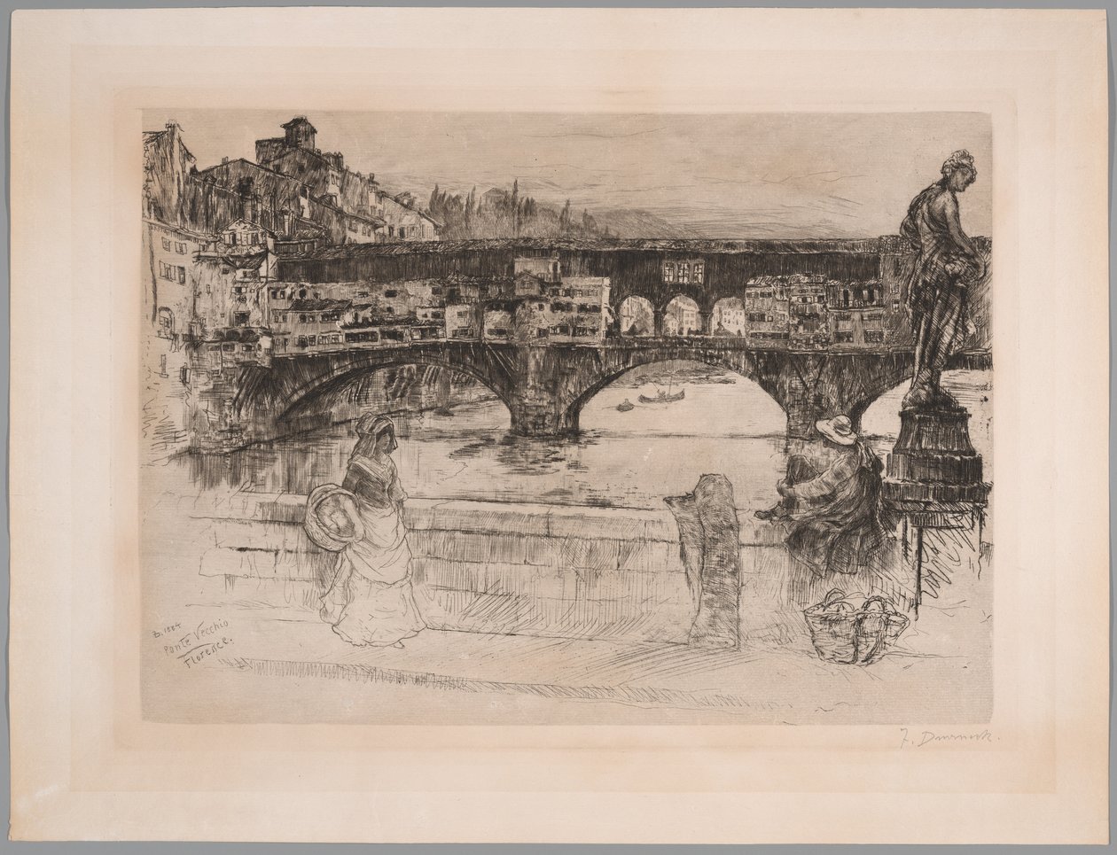 Ponte Vecchio, Florencie (první deska) od Frank Duveneck
