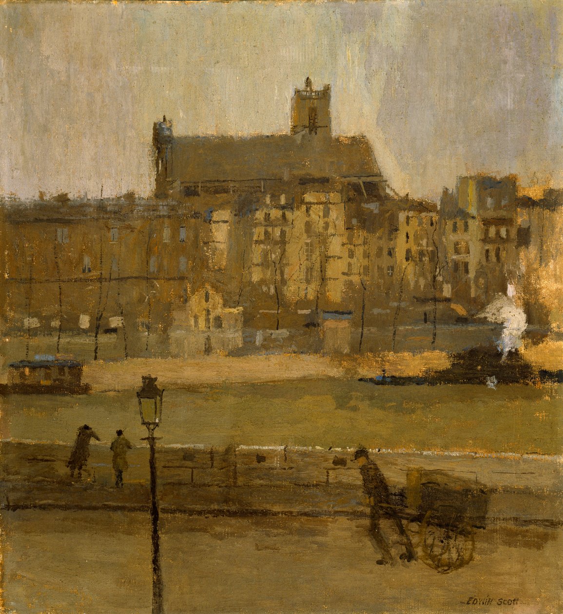 Quai de la Seine, kostel St. Gervais, n.d. od Frank Edwin Scott