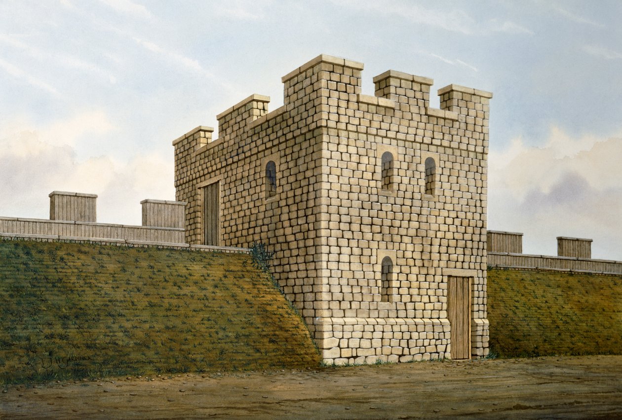 Hadriánův val: Banks East Turret, c2. století, c1990-2010 od Frank Gardiner