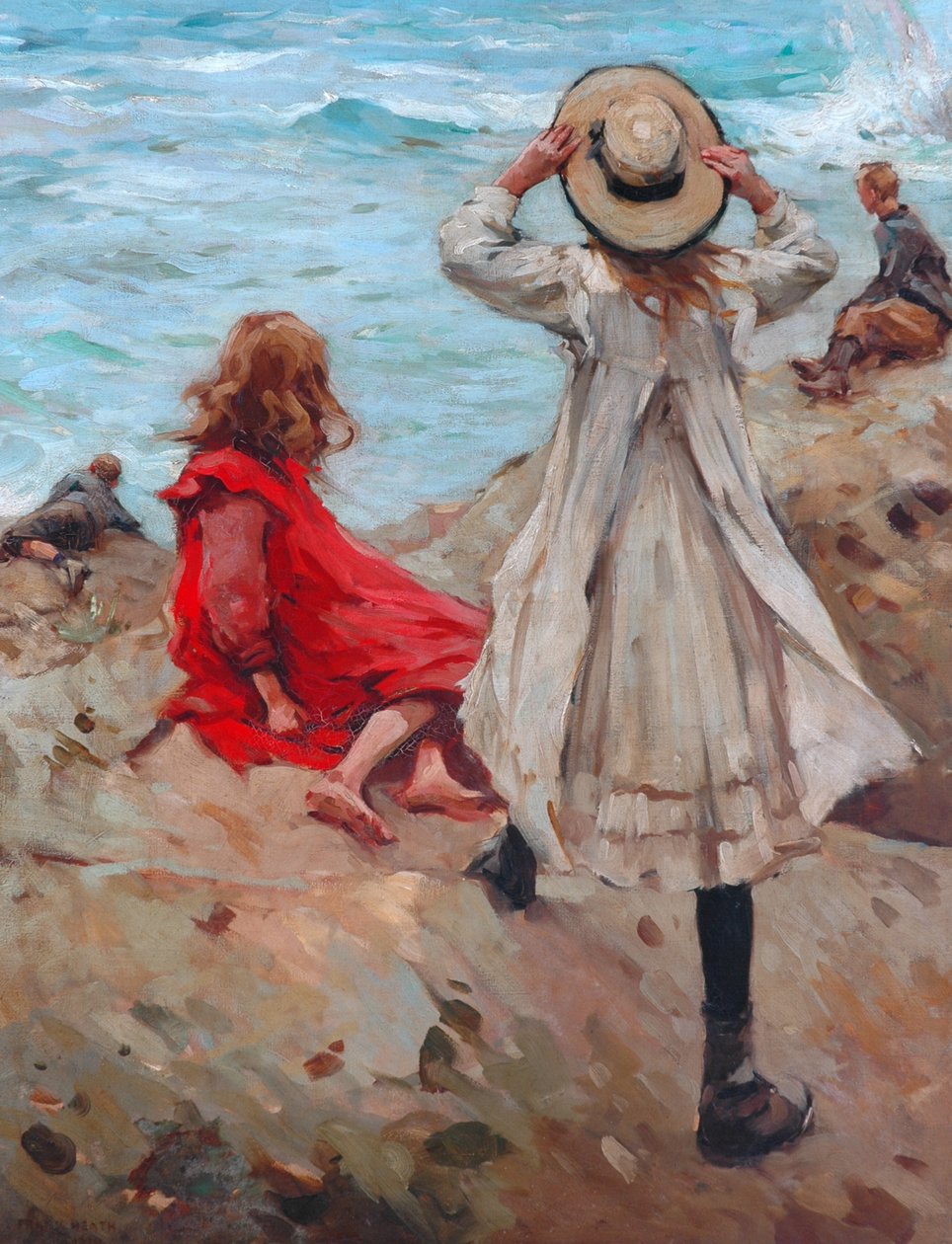 Děti u moře, 1910 od Frank Gascoigne Heath