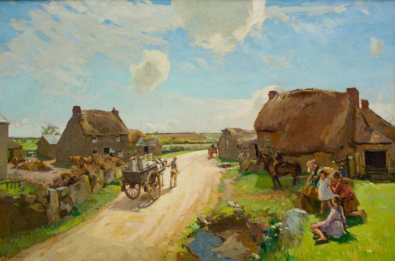 Vozík mléka, kolem roku 1920 od Frank Gascoigne Heath